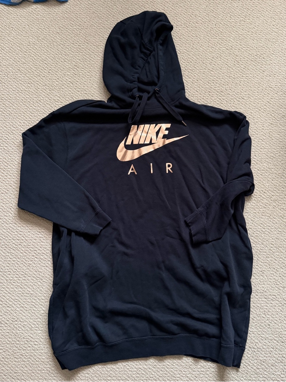 Nike Women’s Black Hoodie with Rose Gold Nike Air Logo